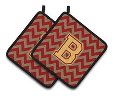 Caroline s Treasures Buchstabe B Chevron Granat & Gold Paar Topflappen cj1048-bpthd, 7.5hx7.5 W, multicolor