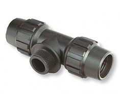 ABRISA Bewässerungsschlauch mit Außengewinde, Schwarz