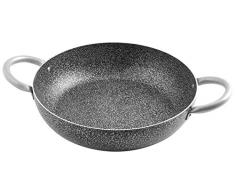 Home Family Stone Bratpfanne Antihaft mit 2 Griffen, Stein, Schwarz/Grau, 40 cm