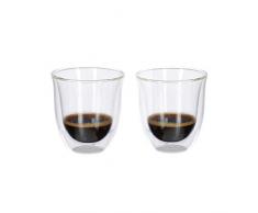 Relaxdays Standard Thermogläser Set, 2 Gläser, Gastro, ideal für Espresso, Gläserset, doppelwandig, spülmaschinenfest, 200 ml, transparent