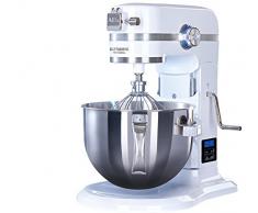 AEG KM 6100 Küchenmaschine (5,7 l Edelstahl-Rührschüssel, Schüsselhebe-System, programmierbarer Timer, Abschaltautomatik, Restlaufzeitanzeige, inkl. Zubehör, 1,6 PS, 10 Stufen, LED-Licht, weiß)