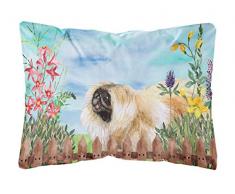 Carolines Treasures CK1243PW1216 Pekinese Spring Outdoor Canvas Kissen