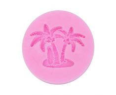 Amosfun Silikon Baum Form Blatt Fondant Form Schokolade Silikonform für Hawaii Party Deko (Rosa)