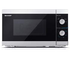 SHARP YC-MS01ES Mikrowelle mit Auftaufunktion/ 800 Watt/ 20 Liter/ 5 Leistungsstufen/Timer-Funktion/Inklusiv Drehteller
