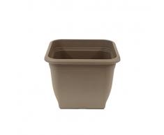 greemotion Pflanzkübel Pia Taupe - Blumentopf 33x33cm - 14,5L Blumenkübel eckig - Ãbertopf UV-beständiger Kunststoff - Pflanztopf frostsicher - Pflanzgefäà mit Bodenlöchern - Pflanzen-Zubehör