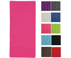 MSV Premium Duschmatte Badematte Badewannenmatte Badewanneneinlage antibakteriell rutschfest mit Saugnäpfen - Pink - ca. 36 x 76 cm - duftet nach Rosen - waschbar bei 60° Grad