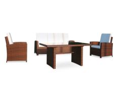 Baidani Designer Sitzgruppe Comfort, 1 Sofa, 2 Sessel, 1 Tisch mit Glasplatte, schwarz