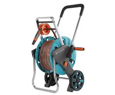GARDENA AquaRoll M Easy Set: Schlauchwagen mit bis zu 60 m Kapazität, besonders standfest, mit komfortabler Schlauchführung in robustem Metallrahmen, Nachtropfstopp (18517-20)