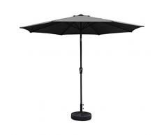 AIRWAVE Alba Sonnenschirm, traditionell, stehend, Kurbel und Kipp, 2,7 m, Schwarz