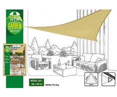 AKTIVE Dreieckige Sonnensegel für Garten, Polyester, 360 x 360 x 360 cm, Creme (COLORBABY 53905)