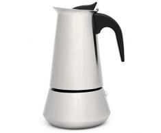 Leopold Vienna glänzender Edelstahl Espressokocher Induktion für 6 Tassen