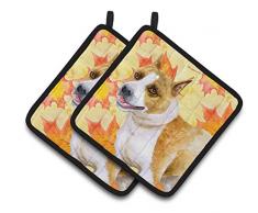 Carolines Treasures BB9963PTHD Afghanischer Hound Fall dekorierter Topflappen, 7,5 H x 7,5 W, mehrfarbig Staffordshire Bull Terrier 7.5HX7.5W mehrfarbig