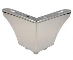 WAGNER Möbelbein / Möbelfuß / Tischbein / Sofafuß - SOFA WING - Stahl verchromt, Anschraubplatte, 3 Noppen, Höhe 8 cm, Schenkellänge 12 cm, für Palettensofa - 12045001