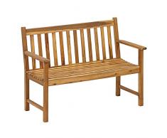 Dehner Gartenbank Mykonos, 2-Sitzer, ca. 120 x 89 x 61 cm, FSC Akazienholz, braun 