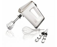 Krups Handmixer 3 Mix 9000 Deluxe GN9011 (500W, stufenlose Geschwindigkeiten mit langsamem Start + Turbotaste, ergonomischer Griff, Schneebesen & Knethaken aus Edelstahl, Messbecher inkl.) weiß