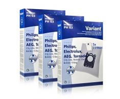 3x Variant PH03 Microvlies Staubsaugerbeutel + Microfilter für Philips, AEG, Electrolux