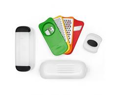 OXO Good Grips Spiralschneider-, Reibe- + Hobel-Set Rot, Grün, Orange, Gelb