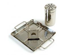 Steven Raichlen Bierdosen-Hähnchenhalter mit Abtropfschale, aus Edelstahl, Silver, 7,8 x 24,99 x 19 cm