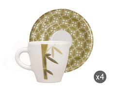Molecuisine Kaffeetasse mit Untertasse 4er Set Magatama gelb
