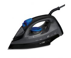 Clatronic DB 3703 Dampfbügeleisen mit 7 Funktionen, Edelstahlspezialsohle, stufenlose Temperaturregulierung, zuschaltbare Selbstreinigungsfunktion, Schwarz/Blau