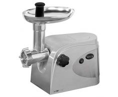 Clatronic FW 3151 Fleischwolf (1000 Watt, mit Edelstahleinlage, Metallhals, -Einfülltablett und -Schnecke, Edelstahl-Messer, Rücklauffunktion) silber