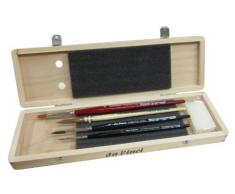 Da Vinci 5279Â Serie Wasser Farbe Pinsel-Set, Holz, braun, schwarz/rot, 30Â x 30Â x 30Â cm