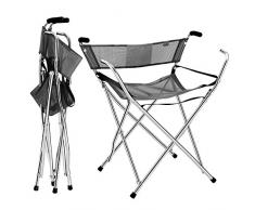 Frehsore Gehstock Klappstock Sitz für Frauen/Männer 135 kg mit Heavy Duty - Walker Stuhl Bench Camping Reisehocker 2 Griff mit 4 Beinen (Plus Version)