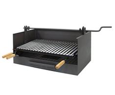 Imex El Zorro 71517 Grillschublade mit Hebebühne und Grillrost aus Edelstahl 61 x 40 x 33 cm Grau Schmiede