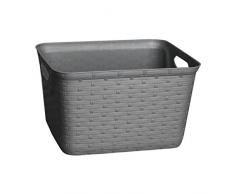 Mondex PLS708-15 Mehrzweckkorb, Rattanoptik, Kunststoff, 39,5 x 34 x 22,5 cm, 25 l, Kunststoff, Wenge, 25 l