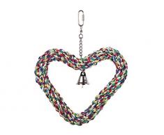 Nobby Cage Toy, Herz Baumwolle flexibel mit Glocke bunt 27 x 21 cm