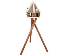 Trixie 5578 natura Futterhaus mit Ständer, ø 55 × 43 cm/1,46 m, braun/weiß