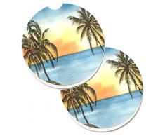 Caroline s Treasures Palme Set von 2 Tasse Halterung Auto Untersetzer 8551 Carc, 2,56, multicolor