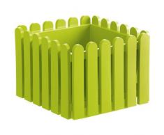 Emsa 508745 Blumenkübel, Eckig, Landhaus-Stil, 22 Liter, Grün, Landhaus