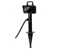 Kopp Außensteckdose Erdspieß mit 2 Schutzkontakt Steckdosen 230 V I Garten-Steckdose Außen-Bereich mit 1,5m Zuleitung I Gartenspieß Steckdose Aussen I Energiesäule Garten IP44 I Schwarz – 145340041