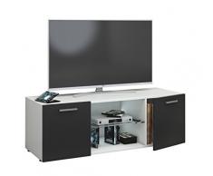 VCM TV Lowboard Fernseh Schrank Möbel Tisch Holz Sideboard Medien Rack Bank WeiÃ/Schwarz 40 x 115 x 36 cm Lowina
