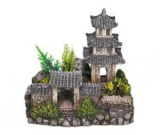 Nobby Aqua Ornaments ASIATISCHER TEMPEL mit Pflanzen 18,5 x 14,2 x 17 cm
