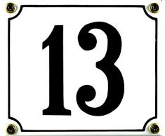 Buddel Bini Wetterfestes Emaille Hausnummernschild 13 12 x 14 cm, sofort lieferbar, weiß