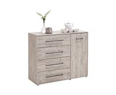 FMD Möbel Juli 3 Kommode, Holz, sandeiche, 106 x 40 x 88 cm