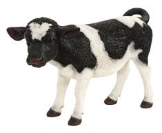 Dehner Dekofigur Kalb Erna, ca. 65 x 42 x 21.5 cm, Polyresin, schwarz/weiß