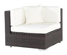 Outflexx Eckelement, inklusive Polster und Kissen, Kissenbox funktion, Polyrattan, Braun, 1085 x 68 x 20 cm