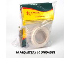 Sanfor 80394 Box 100 Blister 2 Dichtungen für Kaffeemaschine MUSA aus Stahl, 6 Tassen, 10 Stück, Kautschuk, Weiß