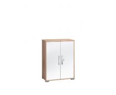 MAJA-Möbel 1226 2556 Aktenregal mit Türen, Sonoma-Eiche-Nachbildung - weià Hochglanz, Abmessungen BxHxT: 80 x 109,7 x 40 cm
