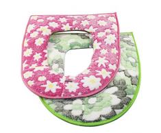 Dianoo 2PCS Plüsch Toilette Sitzbezüge, Badezimmer Weich Warme Waschbar Toilleten Sitz Abdeckungskissen, 2PCS (die Farben werden zufällig gesendet werden)