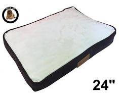Ellie-Bo Käfig 61 cm Hund oder Box klein 56 cms x 41 cms Hundebett braun Cord Seiten und Creme Kunstfell Topping