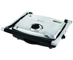 Naelia CGF-FM601-NAE Elektrogrill, multifunktional, Edelstahl, 2.200 W, 35 x 33 x 13 cm, Grau