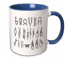 3dRose 211476_6 Mug Becher, keramik, blau/weiß