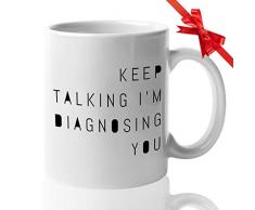 Psychologie Becher – Witzige Geschenke für Schule Psychologe – Berühmten Kaffee Loving Tasse Graduierung Geschenk für Psychiater Lehrer Therapeut Doctor weiblich – Keep Talking I m sie diagnostizieren