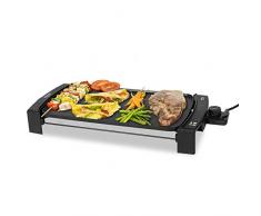 Cecotec Black&Water 2500 Elektrische Grillplatte, 2150 W, hohe Leistung, Daikin-Beschichtung, spülmaschinenfest, Fläche 45 x 25 cm, Stahl