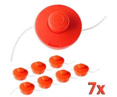 Nemaxx 7X FS1 Fadenspule mit Tippautomatik Doppelfadenkopf Fadenkopf Mähkopf Mähfaden Nylonschnurrolle Grasschneider Zubehör Ersatz Spule für Benzin Motorsense - Orange