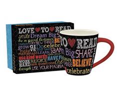 Lang Kaffeetasse aus Keramik mit AufschriftDream Big, 445 ml